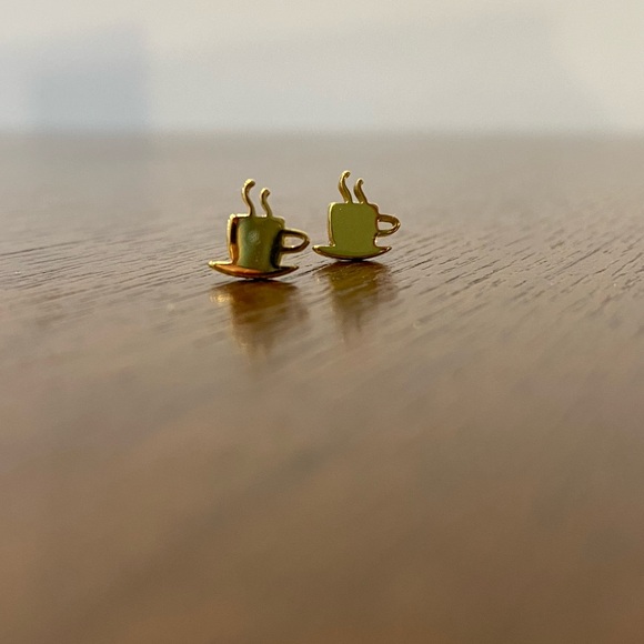 Jewelry - Dainty Gold Coffee Cup Earrings